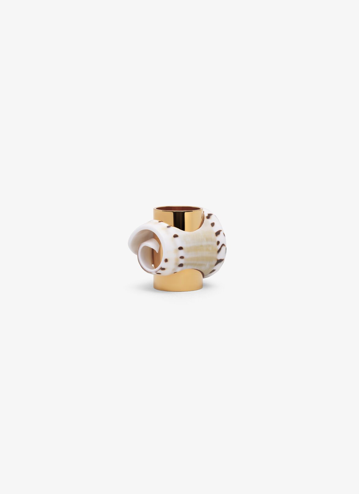 SHELL RING ALAÏA NATURAL/GOLD SHELL RING